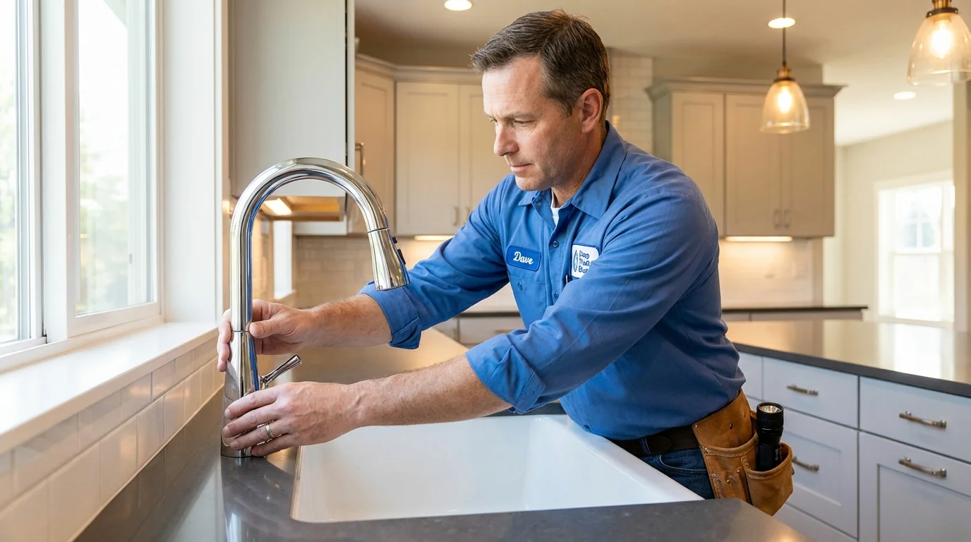 Kitchen faucet installation by Johns Plumbing LLC in Tea