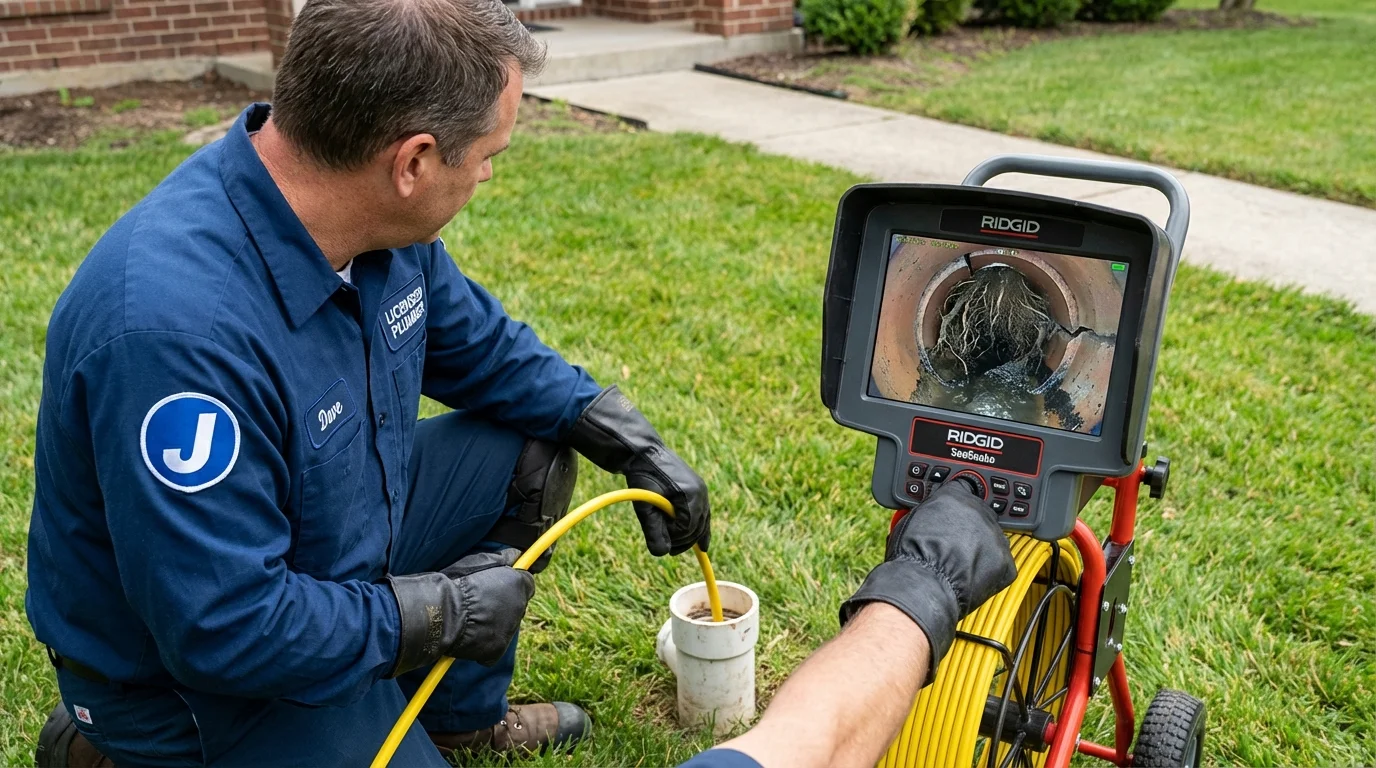 Sewer camera inspection being performed by Johns Plumbing LLC in Tea
